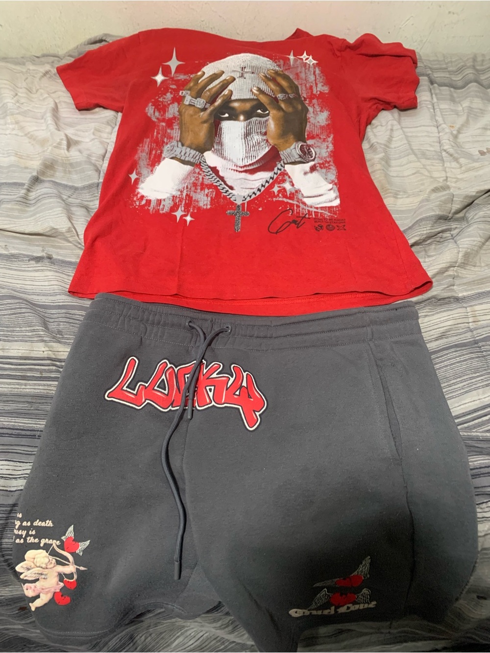 Kids Gray Graphic Joggers - Unbranded